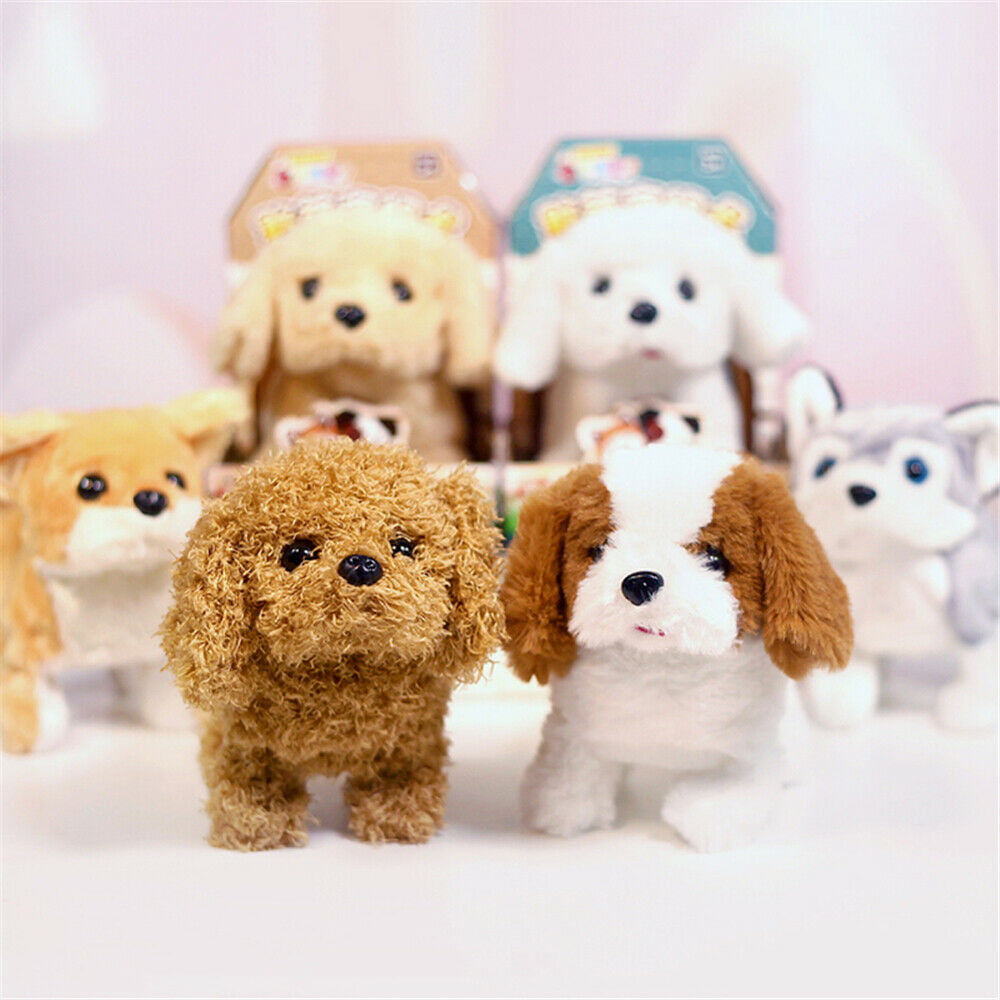 Dedication Pet Toy Dog Barks, Sits, Walk, and Flips Plush Dog Toy Puppy Electronic Interactive Pet Dog Golden Retriever