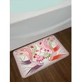 thumbnail image 2 of Phoenix Bath Mat, Chinese Traditional Creatures Feathers Boho Pattern, Plush Bathroom Decor Mat with Non Slip Backing, 29.5" X 17.5", Olive Green Eggplant, by Ambesonne, 2 of 2