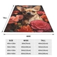 thumbnail image 3 of Balery Vintage Red Flower Chihuahua Manta de Felpa Suave y Acogedora – Cobija de Franela Aterciopelada para Cama, Lavable y Cálida para Sofá, Mascotas, Transpirable-50"x40", 3 of 7