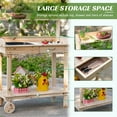 thumbnail image 5 of Outsunny Natural Solid Wood 36" Potting Bench, 2 Removable Wheels with Sink & Drawer, 5 of 9