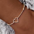 thumbnail image 1 of Huitan-tobilleras con cadena de diamantes de imitación para mujer, pulsera de lujo de Color plateado/dorado, accesorios para piernas, joyería de moda para fiesta de boda, 1 of 4