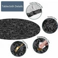 thumbnail image 3 of Black Damask Round Fitted Tablecloth Vintage Floral Traditional Style Ethnic Style Elastic Edge Tablecloth Waterproof Oilcloth Table Cover for 40"-44", 3 of 6
