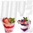 thumbnail image 3 of Pcapzz Pack of 50 Dessert Cups,Plastic Reusable Multi-Use Dessert Cupwith 50 Spoons Clear 3.38oz for Dessert Pudding Mousse Snack, 3 of 11