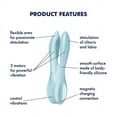 thumbnail image 3 of Satisfyer Threesome 1 Lay-On Vibrator - Powerful Vibrating Clitoral and Labia Stimulator, Personal Massager, Sex Toys for Women - Waterproof, Rechargable (Blue), 3 of 6