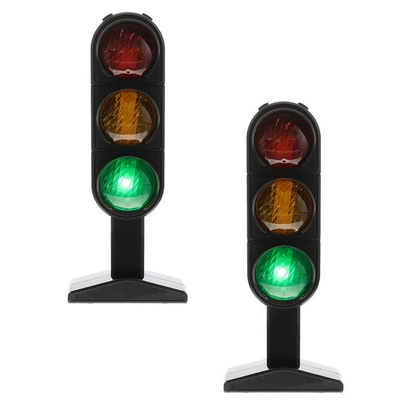2pcs Living Traffic Crosswalk Public Traffic Lights Play Set DIY Craft Transportation Lantern Ornaments