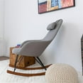 thumbnail image 4 of Pemberly Row Mid-Century Modern Tight Back Fabric Rocking Chair in Gray, 4 of 6