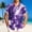 Purple, variant on COSFO Button Up Shirt Men Big And Tall Beach Summer Short Sleeve Tie Dye Shirts Relaxed Fit Collared with Pocket Casual Tops