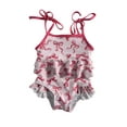 thumbnail image 2 of LYHao Girls Swimsuit Summer Baby Sun Watermelon Bowknot Pattern Toddler Swimwear,One-Piece Bathing Suit 2-3 Years Pink, 2 of 3