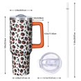 thumbnail image 2 of Leopard Print 40oz Tumbler– Stainless Steel Insulated Tumbler with Handle and Straw, Large Capacity Travel Cup for Hot & Cold Drinks, 2 of 6
