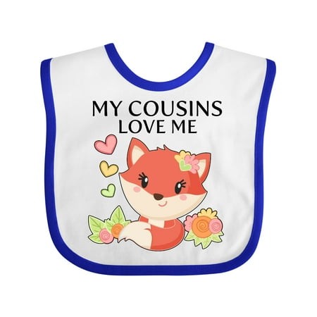 

Inktastic My Cousins Love Me- Little Fox Gift Baby Boy or Baby Girl Bib