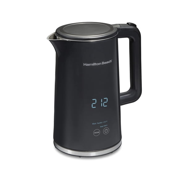 Hamilton Beach Digital Temperature Control Electric Tea Kettle, Hot Water Boiler & Heater 1.7L, 5 Preset Modes Keep Warm, Fast Boil 1500 Watts, BPA Free, Cool-Touch Exterior, Black (41033)