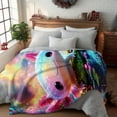 thumbnail image 6 of Fantasy Axolotl Rainbow Forest Glow Flannel Blanket Soft Warm All Season Blanket Sofa Bed Office Camping Travel Gift Blanket Birthday Anniversary Gift Travel Festive Pattern Home Decorators, 6 of 7