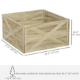thumbnail image 3 of HOMCOM 28" Wooden Christmas Tree Collar Box Light Distressed Wood Finish, 3 of 10