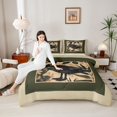 thumbnail image 4 of Feelyou Cartoon Duck Kids Twin Comforter Sets, Vintage Western Cabin Bedding Set, 2pcs, 4 of 8