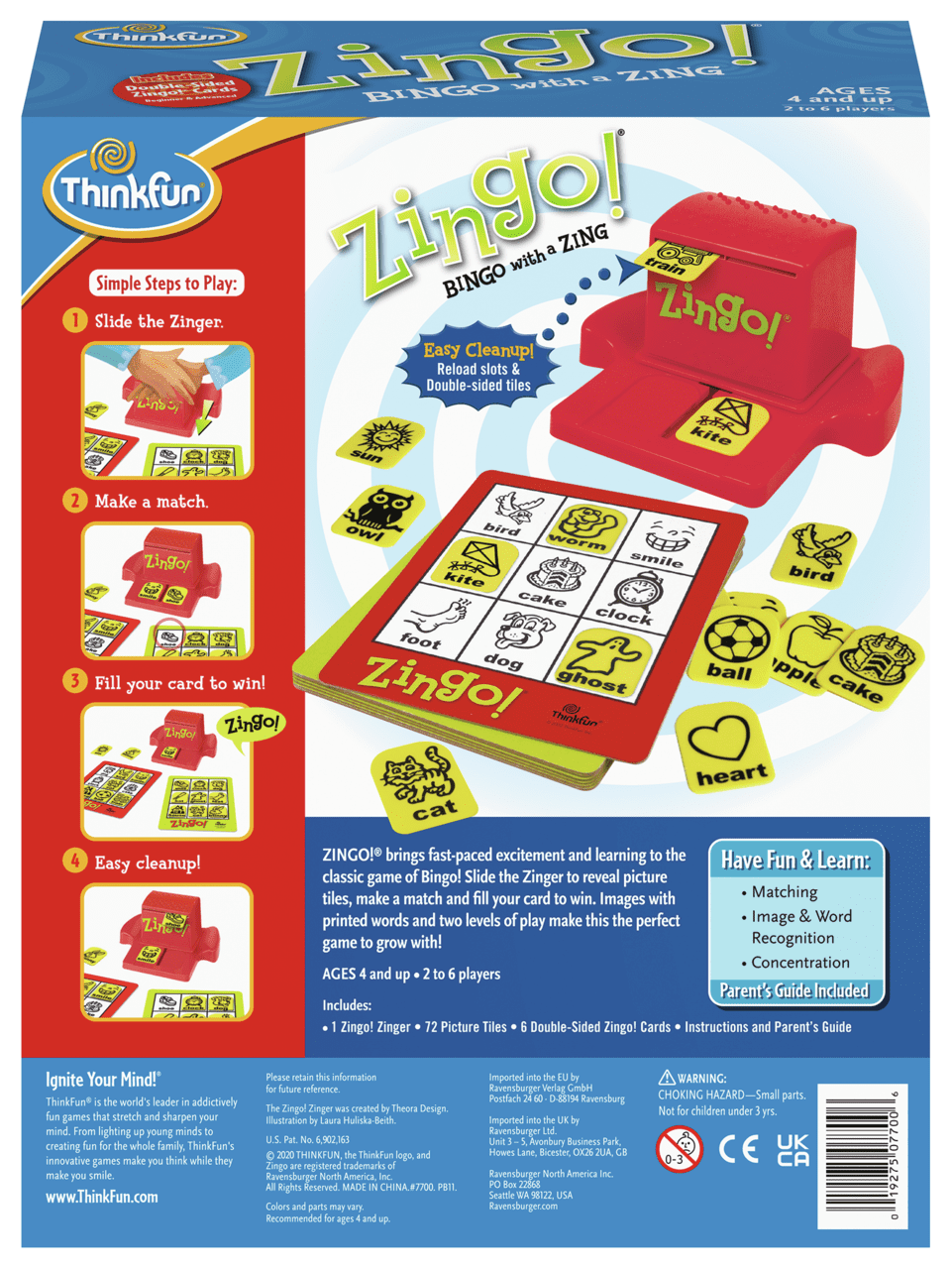 ThinkFun Zingo! Family Board Game