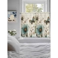 thumbnail image 4 of Turquoise Tulip Tier Curtains 45 Inches Long, Spring Vintage Botanical Butterfly Floral Window Treatment Curtain Drapes, Small Curtain Drapes for Bathroom Laundry Room, 27.5"x45", 2 Panels, 4 of 7