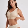 thumbnail image 4 of Xdegoge Posture Corrector Bra for Women Front Closure No Underwire Push Up Khaki Support Bras Seamless Soft Comfy Sports Full Coverage Bralettes L, 4 of 7