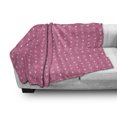 thumbnail image 2 of Vintage Valentine Soft Flannel Fleece Throw Blanket, Repetitive Pattern with Tender Little Hearts, Cozy Plush for Indoor and Outdoor Use, 60" x 80", Pink Pale Pink and White, by Ambesonne, 2 of 5