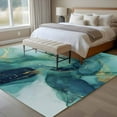 thumbnail image 4 of Large Area Rugs for Living Room Bedroom, Turquoise Marble 8'x10' Rug Washable Carpet Runner Indoor Outdoor, Modern Abstract Art Aesthetics Non Slip Floor Mats Rug for Kitchen, Patio, 4 of 8