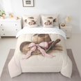 thumbnail image 2 of Homewish Cowboy Cowgirl Hat 7-Piece Twin Bedding Sets,Cute Bowtie Ribbon Bedding Comforter Set,Pink Brown Sheet Sets For Girls Boys,Super Cozy Room Decor Reversible, 2 of 8