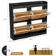 thumbnail image 5 of Yeshouse Zapatero independiente de madera con 4 cajones abatibles profundos, puerta de ratán y estantes ajustables de 3 niveles, organizador para entrada y pasillo, 5 of 7