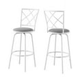 thumbnail image 2 of Monarch Specialties Bar Stool, Set Of 2, Swivel, Bar Height, White Metal, Grey Fabric, 44" H, Indoor, 2 of 3