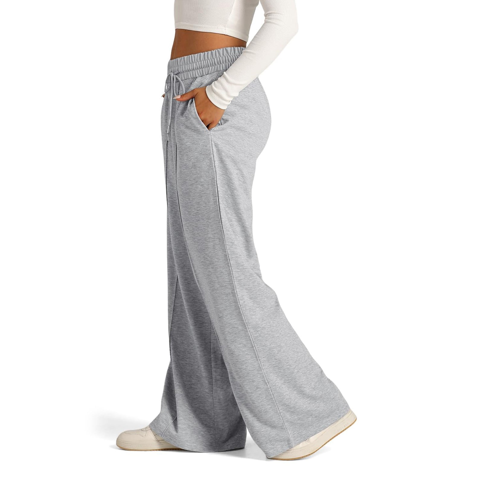 EHTMSAK Womens Wide Leg Sweatpants Outfits Elastic