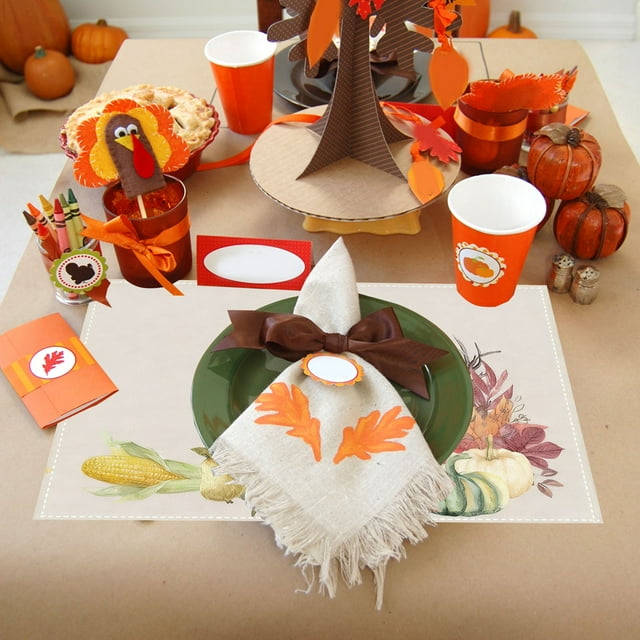 Oefntac Napperons Citrouille Automne 1 Pce 16.5x12.6 Pouces Décorations de Fête de l'Action de Grâce Récoltes Vintage