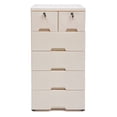 thumbnail image 2 of TOOL1SHOoo Modern Closet Drawer with Lock Plastic Drawer Dresser Cabinet Organizer with Wheels for Clothes Toys Storage White, 2 of 7