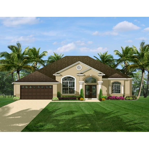556-2161: Spanish Traditional 3 Bed, 2 Bath Luxury Home Plan, 2161 Sq Ft: Full Blueprints with License to Build by Home Plan Marketplace - Lesuto