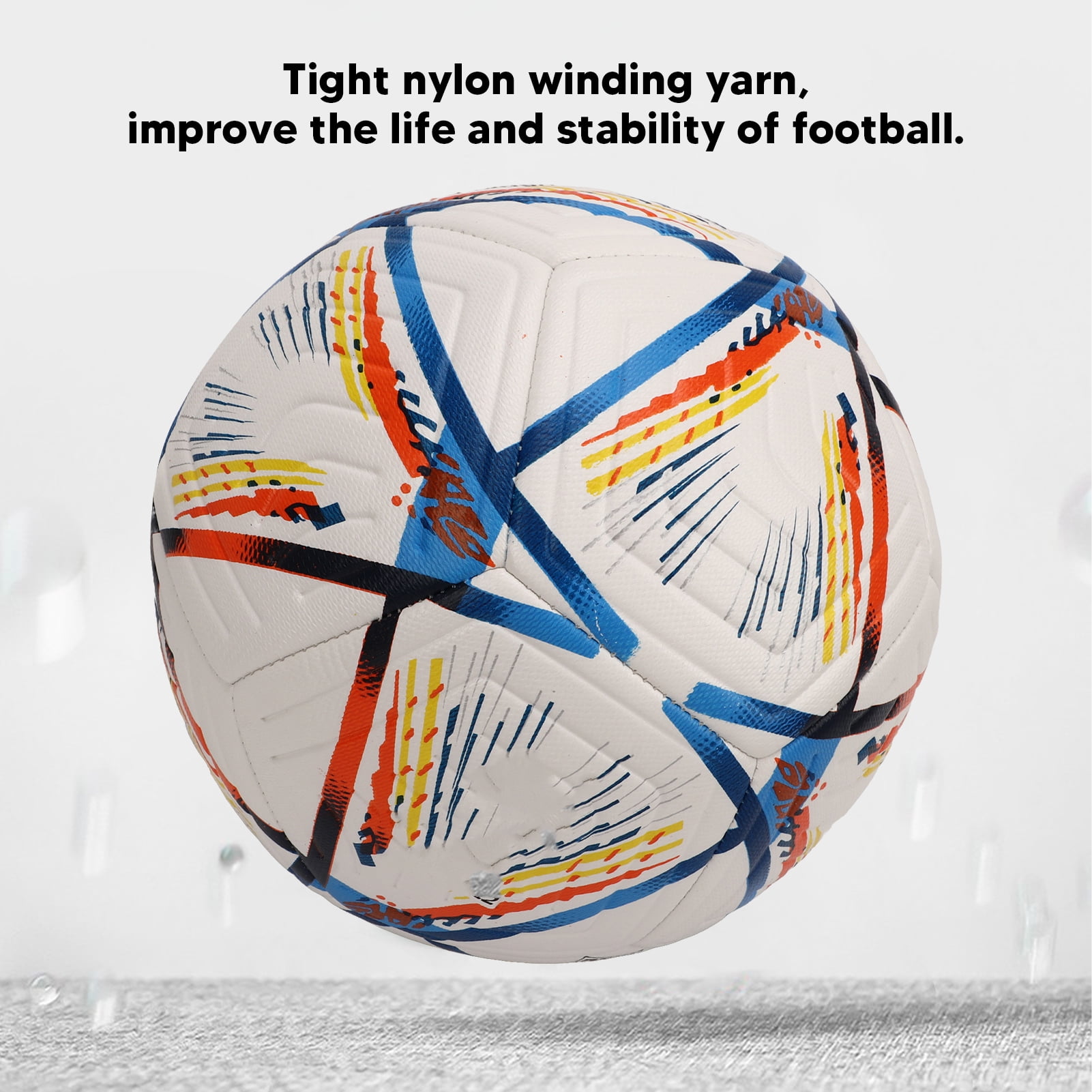 NFTIGB Premium PU Soccer Ball Size 4 Football Training Balls for Adult and Youth Professional Team Match Play Colorful Bright Pattern Design (7.87 inches / 20 cm) Great for Outdoor Sports