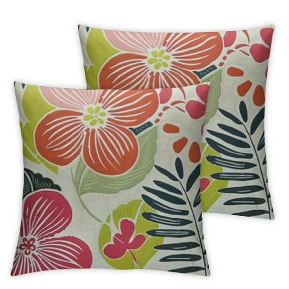 Set of Floral/Flower Printcloth Decorative Throw Pillow Covers Cushion Covers - "Pieces, Pink Floral)