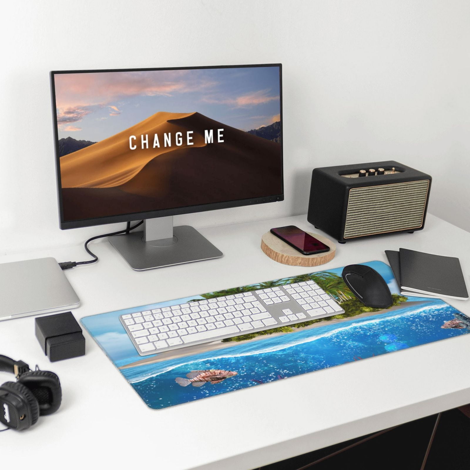 Kdxio Island And Coral Reef Print Large Gaming Mouse Pad,Non-Slip Base,Water Resist Keyboard Pad for Gamer,Office & Home,29.5 x 15.8 in