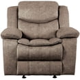 thumbnail image 2 of Lexicon Bastrop Traditional Microfiber Fabric Glider Reclining Chair in Brown, 2 of 7