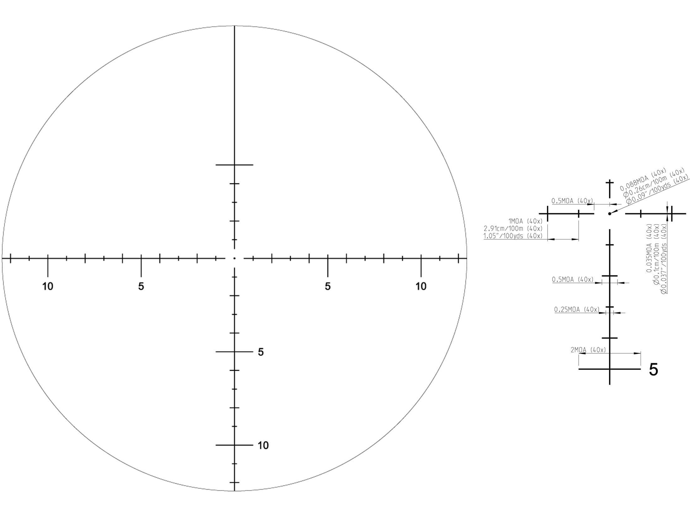 Kahles K1050 Rifle Scope 10-50x 56mm MOAK Reticle Matte Black