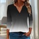 thumbnail image 1 of mfyjkho Tops Y Blusas Para Mujer, Camiseta Estampada De Moda Para Mujer, Blusa De Manga 3/4 Con Cuello En V, Tops Casuales Tops Y Blusas Para Mujer M, 1 of 6