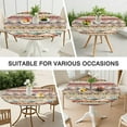 thumbnail image 7 of Elastic Hem Round Table Cover Bohemian Style, Floral Pattern Stretch Cloth for 38-42 Inch Tables, All-Purpose Decor, 7 of 7