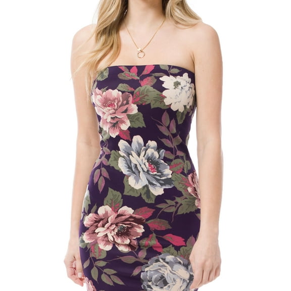 MixMatchy Women's Strapless Bodycon Sexy Cotton Fitted Mini Dress (Made in USA)