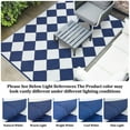 thumbnail image 3 of Geetinfly 9*12FT Area Rugs 320Gsm Pp Tube Plastic Woven Outdoor Carpet-Modern-Large Diamond Grid Dark blue/white, 3 of 8
