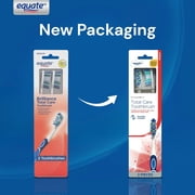 Equate Brilliance Total Care Manual Toothbrushes with Tongue and Cheek Cleaner, Medium, 2 Count