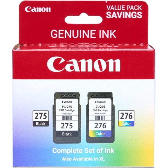 PG-275 / CL-276 Genuine Ink Value Pack (2 Cartridges), Compatible with TS3520/3522/4722/3720/3722, TR4720