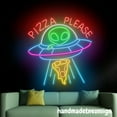thumbnail image 4 of Handmadetneonsign UFO Pizza Neon Sign, Pizza Led light, Pizza Store Wall Art Decor, Pizza Food Decor 68344, 4 of 5