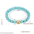 thumbnail image 3 of EOEMY Antique Silver Plated Bracelet Adjustable Size 8mm No Clasp L542-Lightblue&Amp;Gold, 3 of 7
