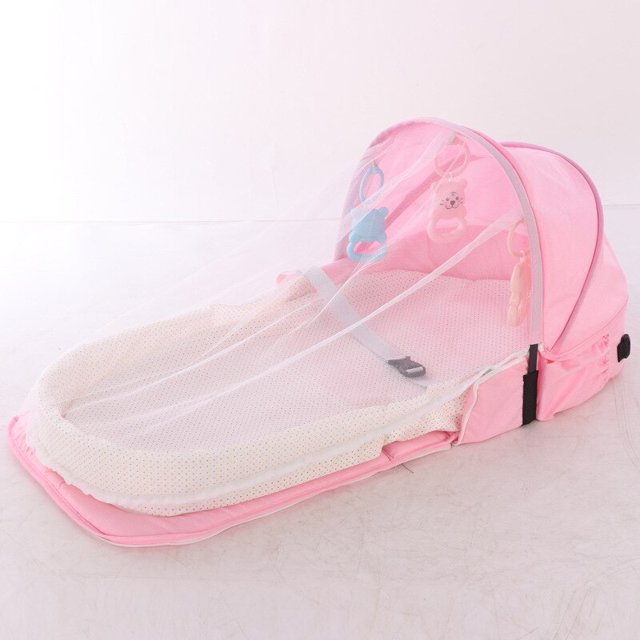 Cama plegable de cuna portátil para bebé, nido de cuna para viaje, bolsa de cama plegable con mosquitera, cesta de dormir infantil con juguetes Fivean unisex
