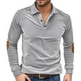 thumbnail image 1 of Adult Polos for Men Short Sleeve Button Polo Tees Basic Bronze T-Shirt for Men, 1 of 9