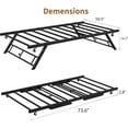 thumbnail image 2 of Daybed Stand Up Trundle Bed Frame, Pop Up Metal Slats Support, Lockable Casters, Space-Saving Pull-Out Guest Bed, No Box Spring Needed,Black, 2 of 4