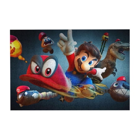 Super Mario Odyssey Wooden Jigsaw Puzzles Accessories Intellectual Decompressing Relax Toy 300 Pieces For Family Friends Boys Girls Kids