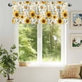 thumbnail image 6 of Vintage Watercolor Valances for Windows, 60 x 18in, Sunflowers Yellow Green Leaf Country Rod Pocket Kitchen Valance Curtain Light Filtering Window Treatments for Living Room Bedroom, 1 Panel, 6 of 7