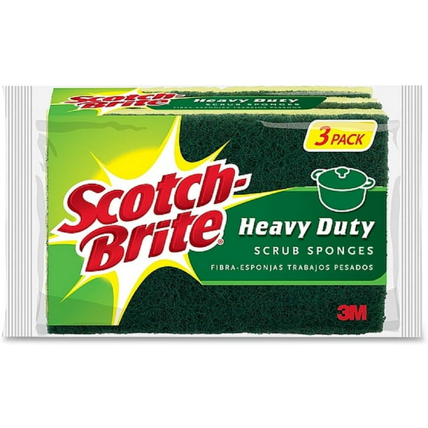 3 Pack ScotchBrite Heavy Duty Scrub Sponges 3 ea
