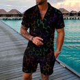 thumbnail image 4 of Vedolay Two Piece Short Outfits Mens Tshirt and Shorts Set 2 Piece Outfits Casual Summer Tracksuits Set with Pocket,Hot Pink XL, 4 of 5